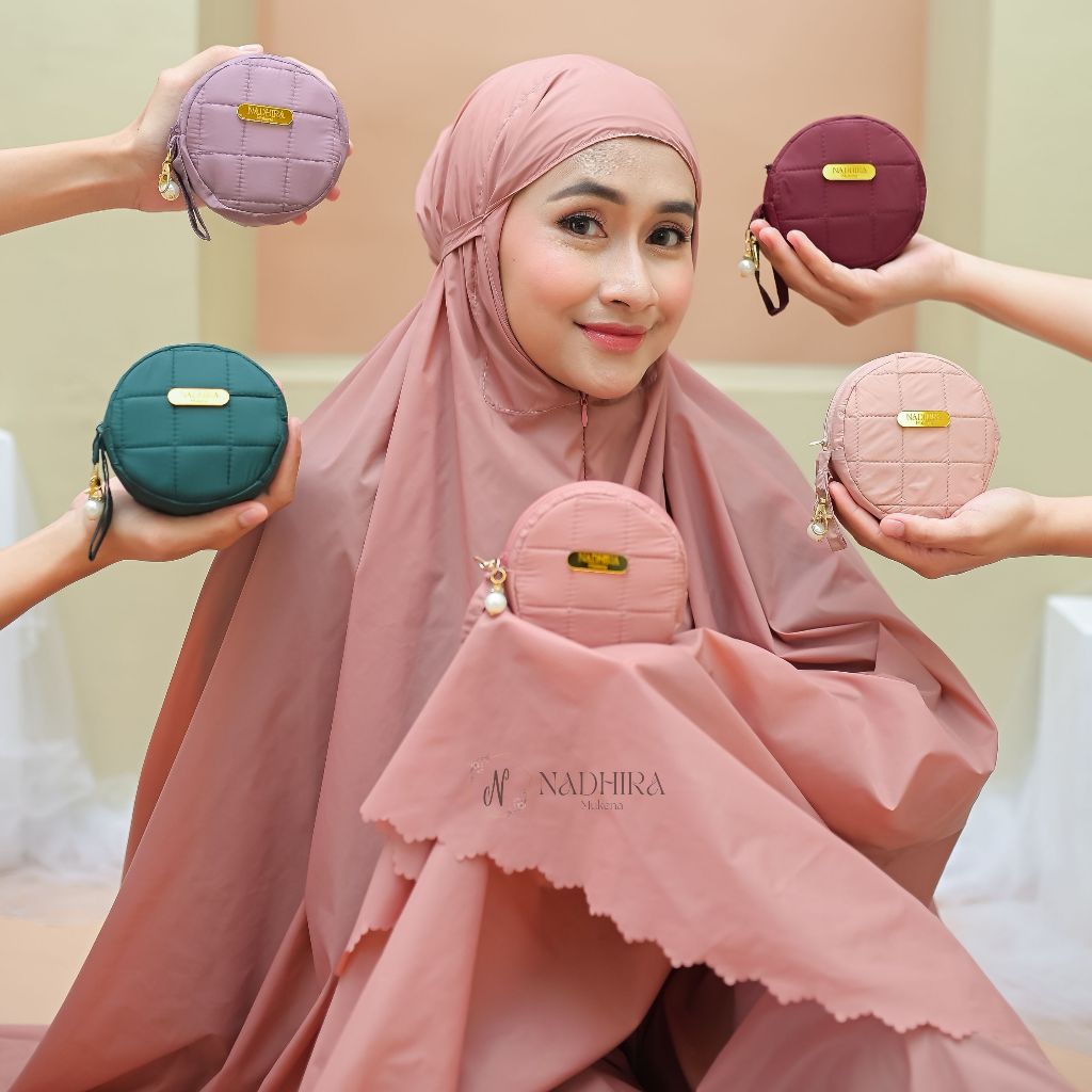 Mukena Dewasa Traveling Mini Pouch Parasut Korea Polos Premium 2in1 free Sejadah