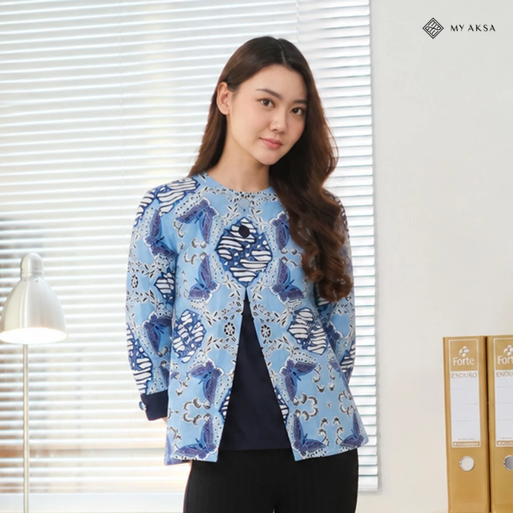 My Aksa Blouse Batik Wanita Peony Paul - foto 1