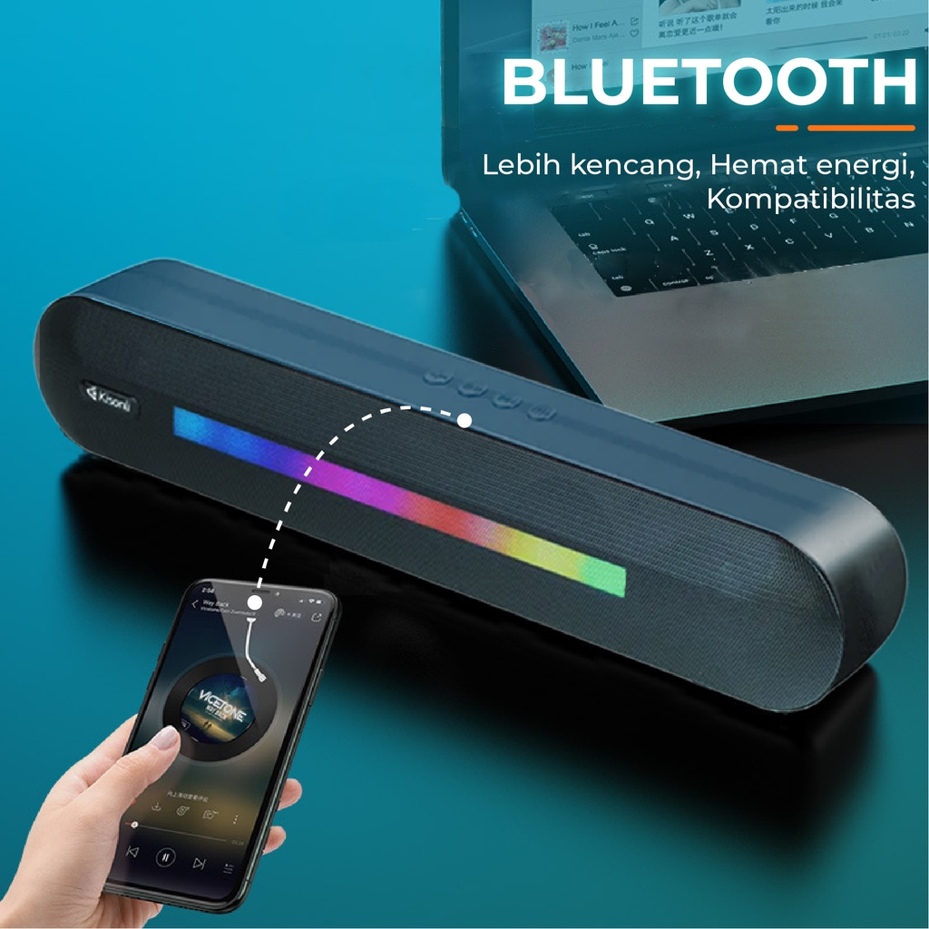 Jual KISONLI Speaker Bluetooth RGB Lighting LED911 Mini Super Bass ...