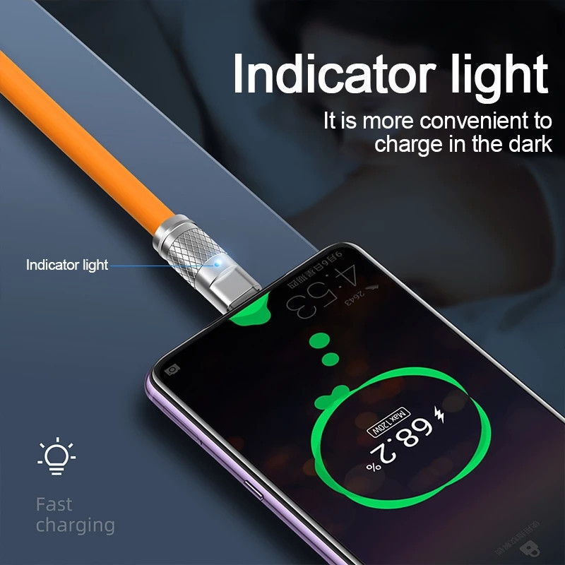 Jual puning lentiven kabel data fast charging 120w micro usb type c