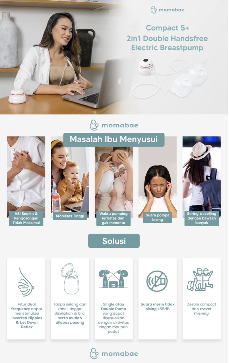 Jual MOMABAE - Bundling COMPACT S+ – 2 IN 1 + Kantong ASI 120 ml & 200 ...