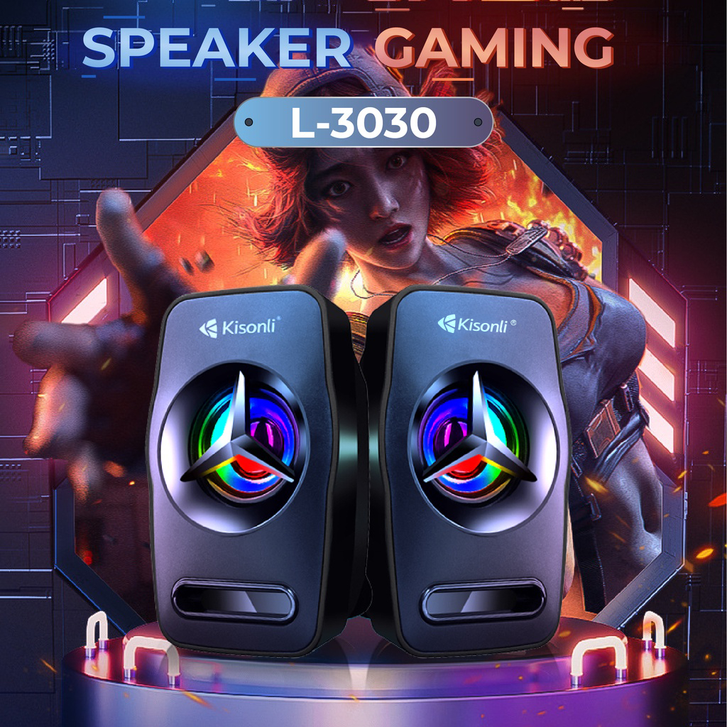 Jual KISONLI Speaker Gaming LED L3030 For Komputer / Laptop / HP RGB ...