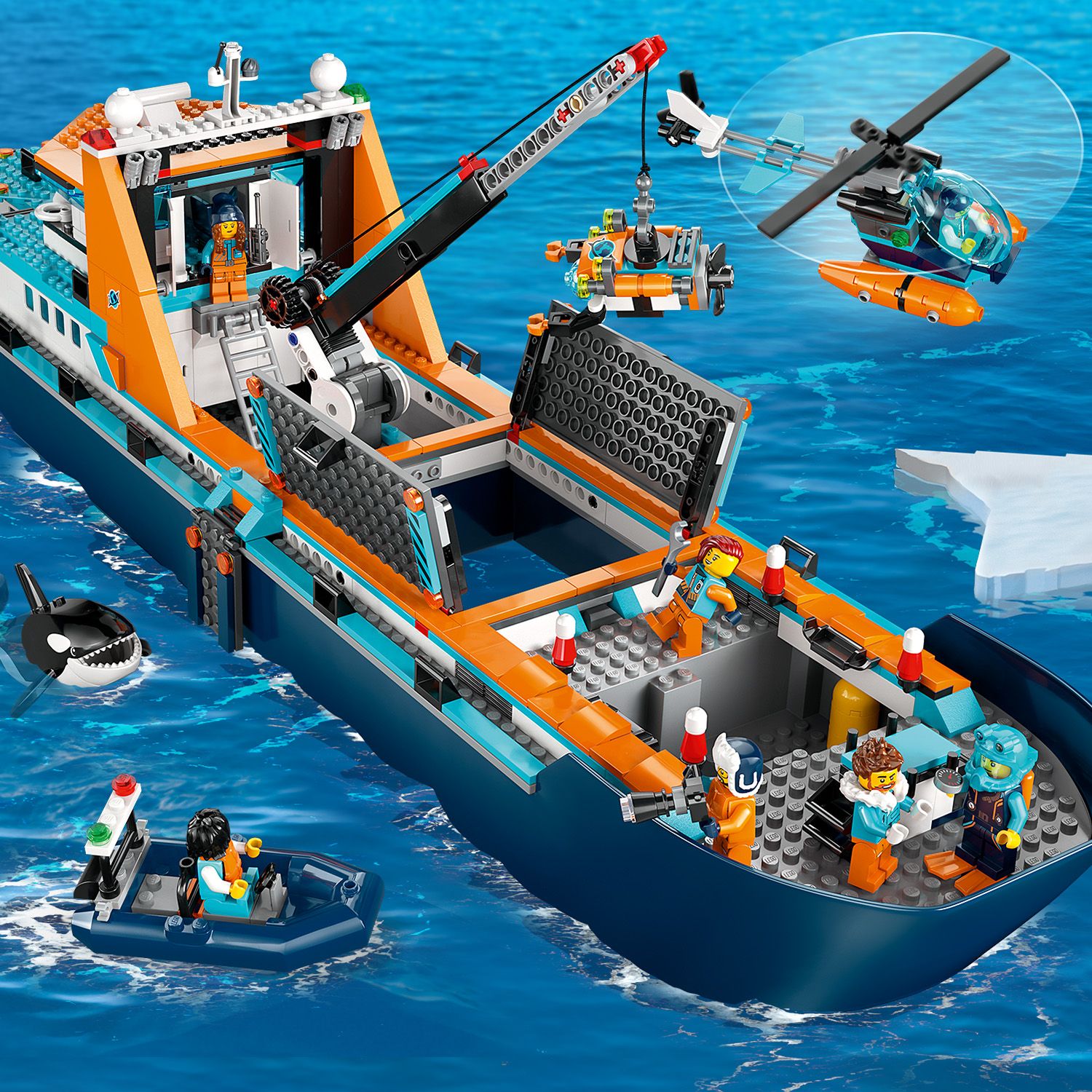 Kapal Lego Exploration Ship LEGO City 60368 Arctic Explorer Ship Building  Toy Set (815 Pieces) Mainan
