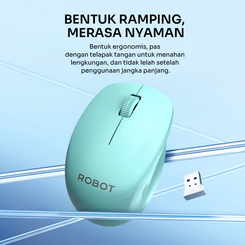 Jual ROBOT Mouse Wireless Laptop Silent Klik M210S Nano Receiver 2.4G ...