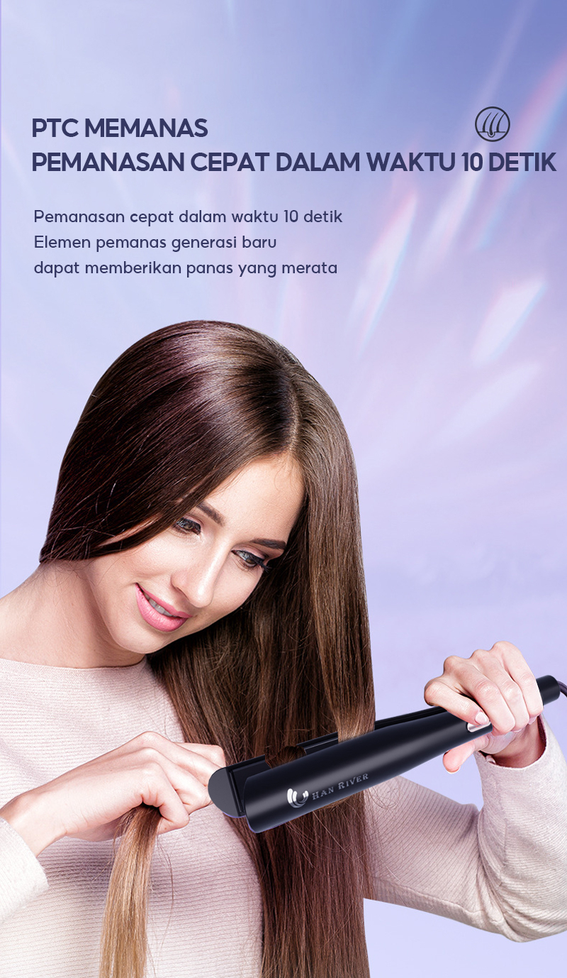 Jual HAN RIVER Catokan Rambut Mengeriting/meluruskan catokan curly ...