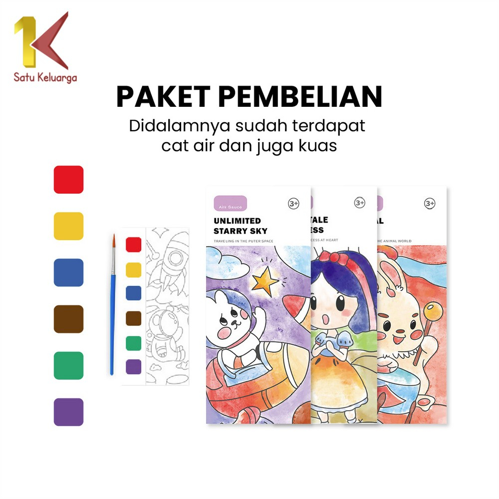 Jual Mideer Watercolor Painting Book Buku Lukis Buku Warna Cat Air Mewarnai  Anak 5+ MOTIF RANDOM