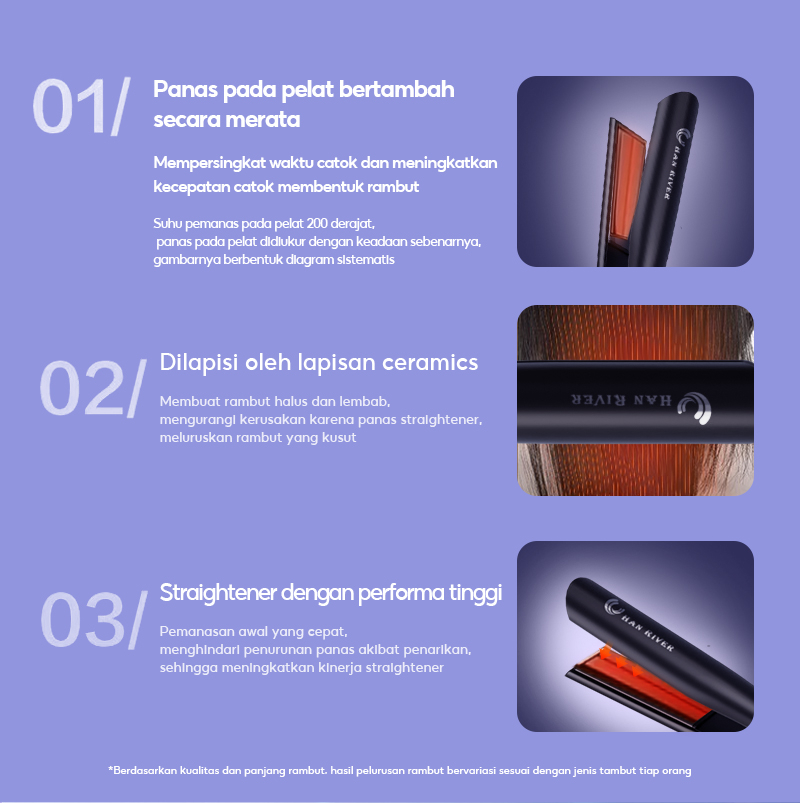 Jual HAN RIVER Catokan Rambut Pemanasan Cepat Catokan Perawatan Rambut ...