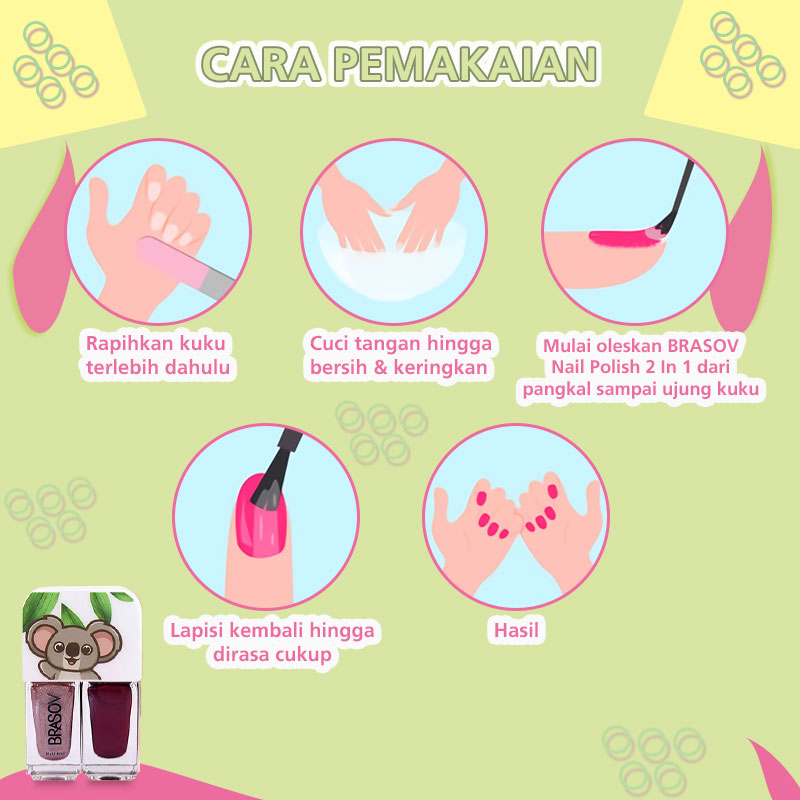 Jual BRASOV Kutek / Cat Kuku Nail Polish 2 In 1 6 ML Kutex BPOM SGL01 ...