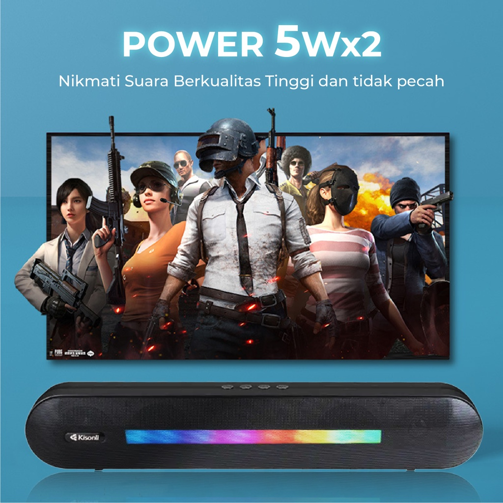 Jual KISONLI Speaker Bluetooth RGB Lighting LED911 Mini Super Bass ...