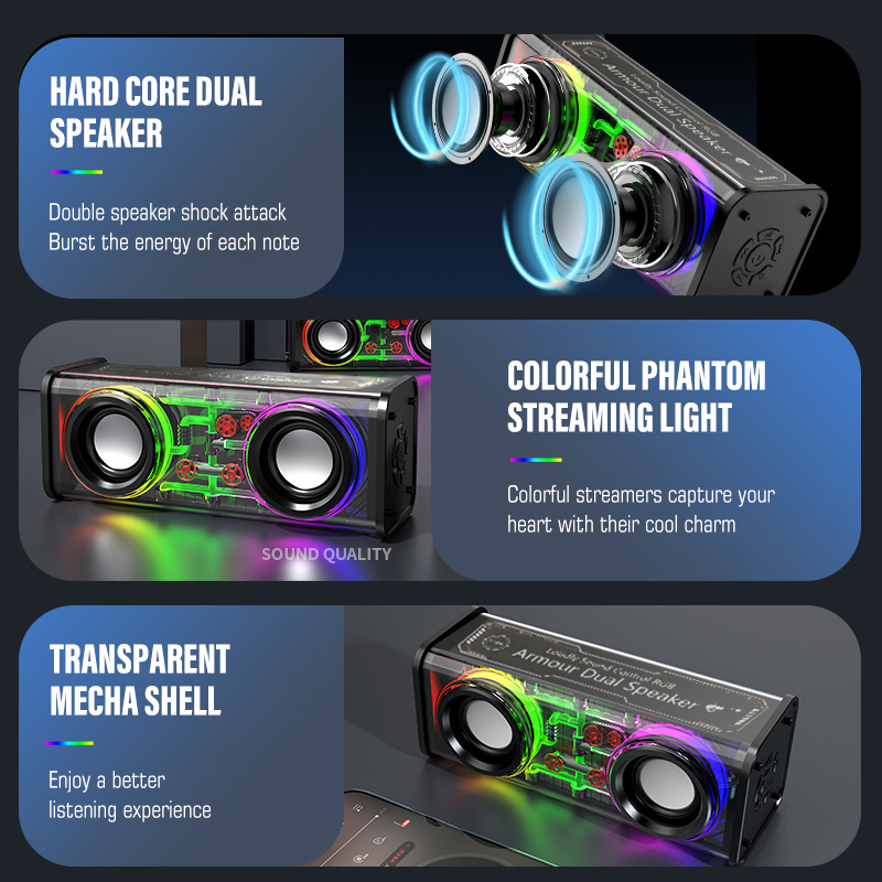 Jual Jovitech A Cyberpunk Bluetooth Speaker W Double Subwoofer Music Speaker Rgb Led Light