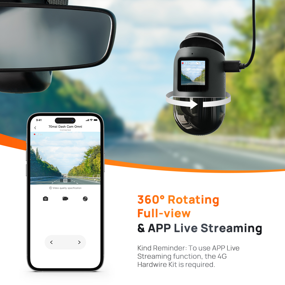 360°撮影 70mai DashCam Omni 128G+別売ケーブル 新同 360°撮影 70mai DashCam Omni 128G+別売ケーブル 新同