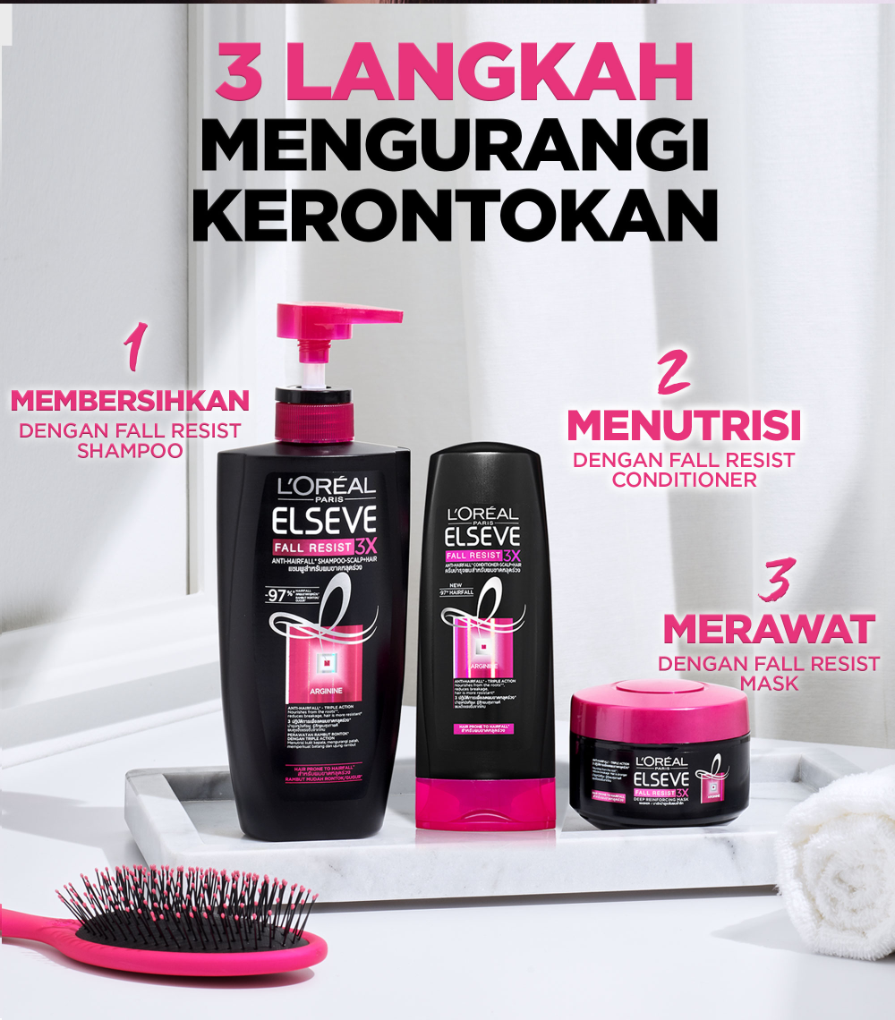 Jual L'Oreal Paris Fall Resist 3x Anti-Hairfall Shampoo 620ml Scalp ...
