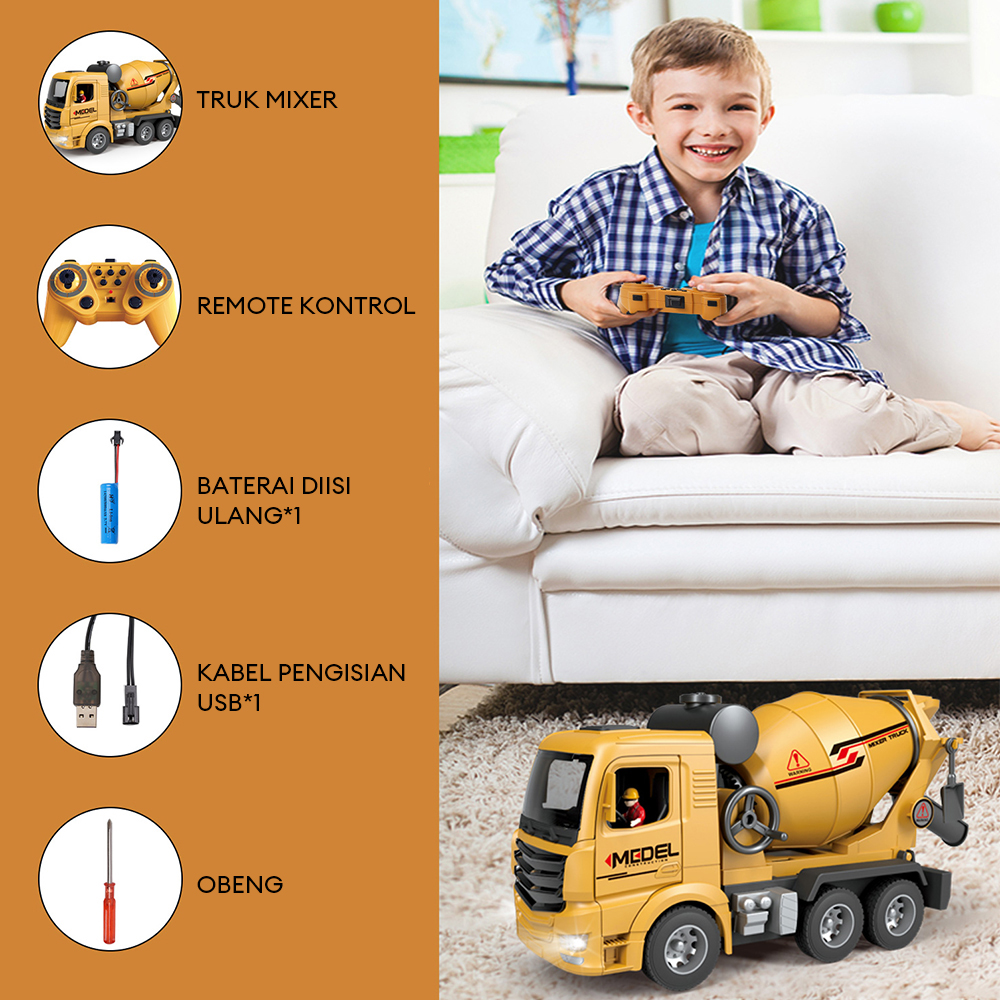 Jual Tatajoy Mixer Truck Remote Control 2.4Ghz Konstruksi Mainan 11 ...