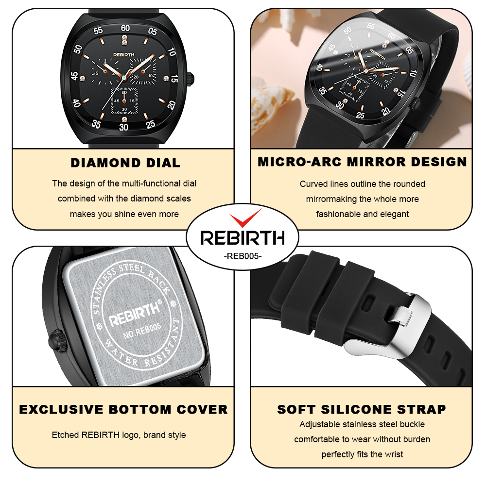 Jual REBIRTH Jam Tangan Wanita Anti Air Original Kasual Mode Tali ...