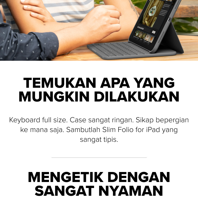 Logitech Slim Folio Keyboard Case For IPad – Model 920-008617, Used, Fully Functional