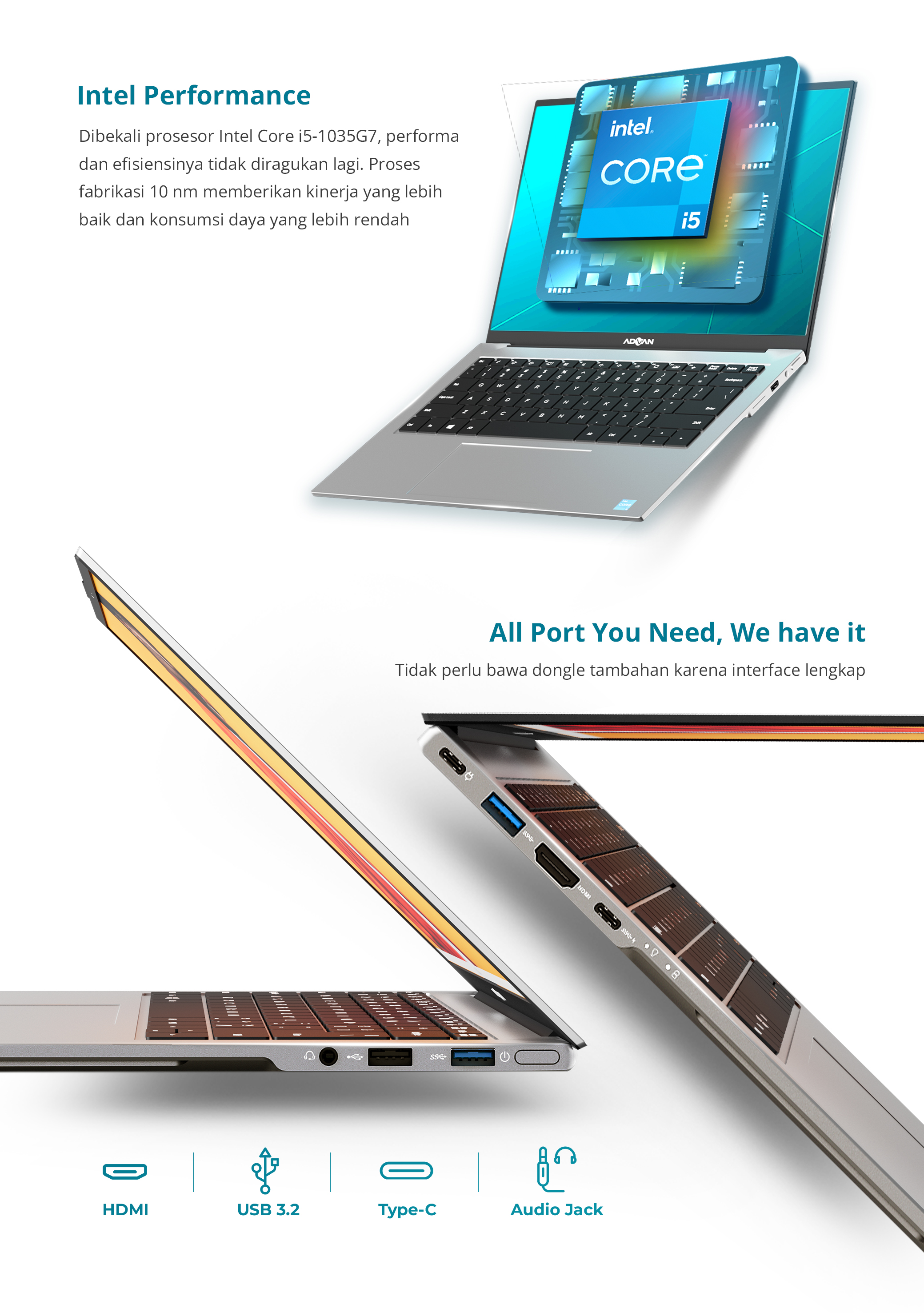 Jual [READY] ADVAN Notebook Laptop Workpro Intel i5-1035G7/ RAM 8GB ...