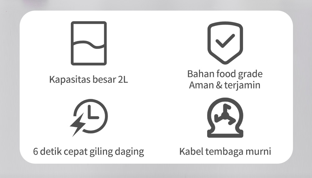 Jual Simplus Chopper Blender 2L Penggiling Daging Bumbu Cabai Serbaguna ...