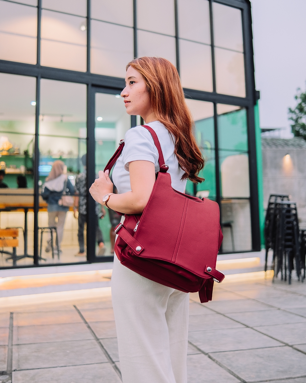 Jual CEVIRO Ransel kerja wanita modis backpack multifungsi tas ...