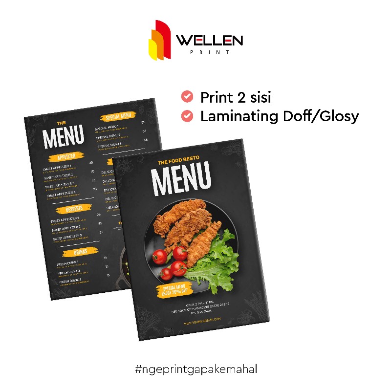 Jual WELLEN PRINT – Cetak Menu Board Custom / Print Papan Menu Hard ...