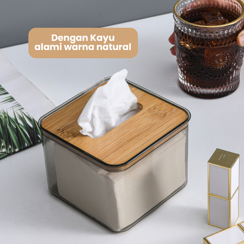 Jual Halu Tempat Tisu Kotak Tissue Kayu Transparan Minimalis Box Wadah ...