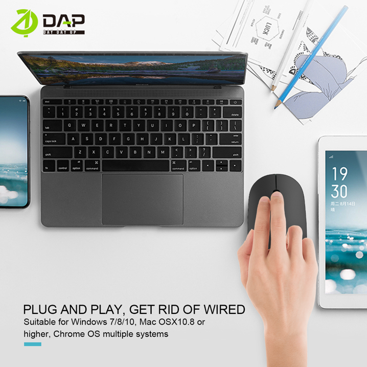 Jual DAP D-M01 Mouse Wireless Optical 2.4G 1200DPI Silent Click With ...