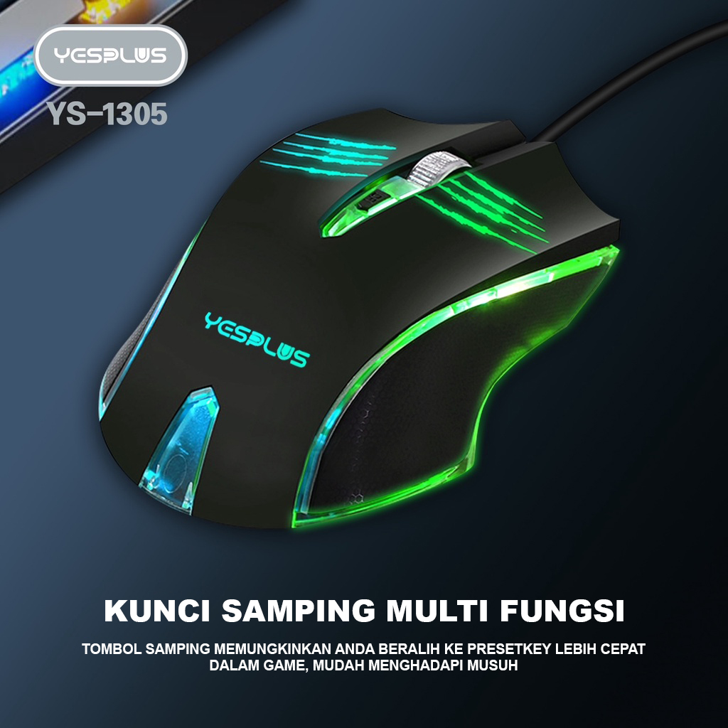 Jual Mouse Gaming YESPLUS YS-1305 Rechargeable Wireless Mouse dengan ...