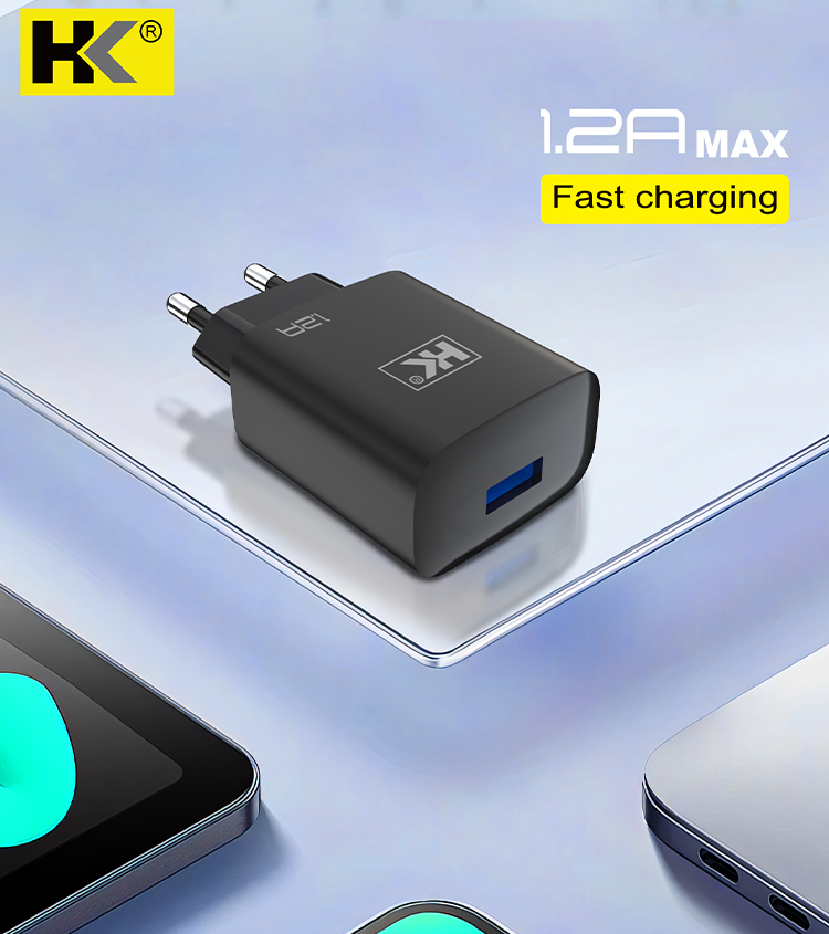 Jual Charger HK D59 Single Port USB 5V 1.2A Free Micro / Type-C Cable ...