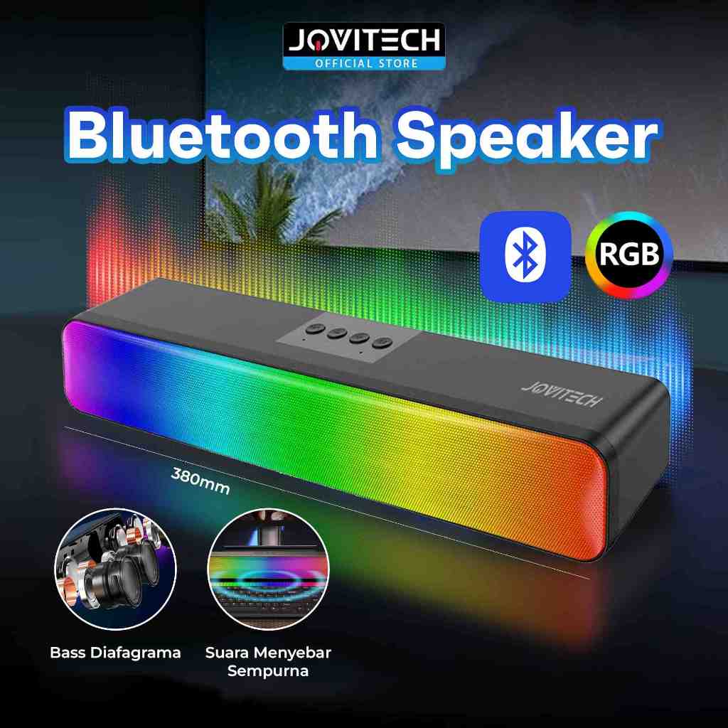 Jual （TV BASS)Jovitech Speaker RGB Soundbar Bluetooth 5.3 SD Card Aux ...