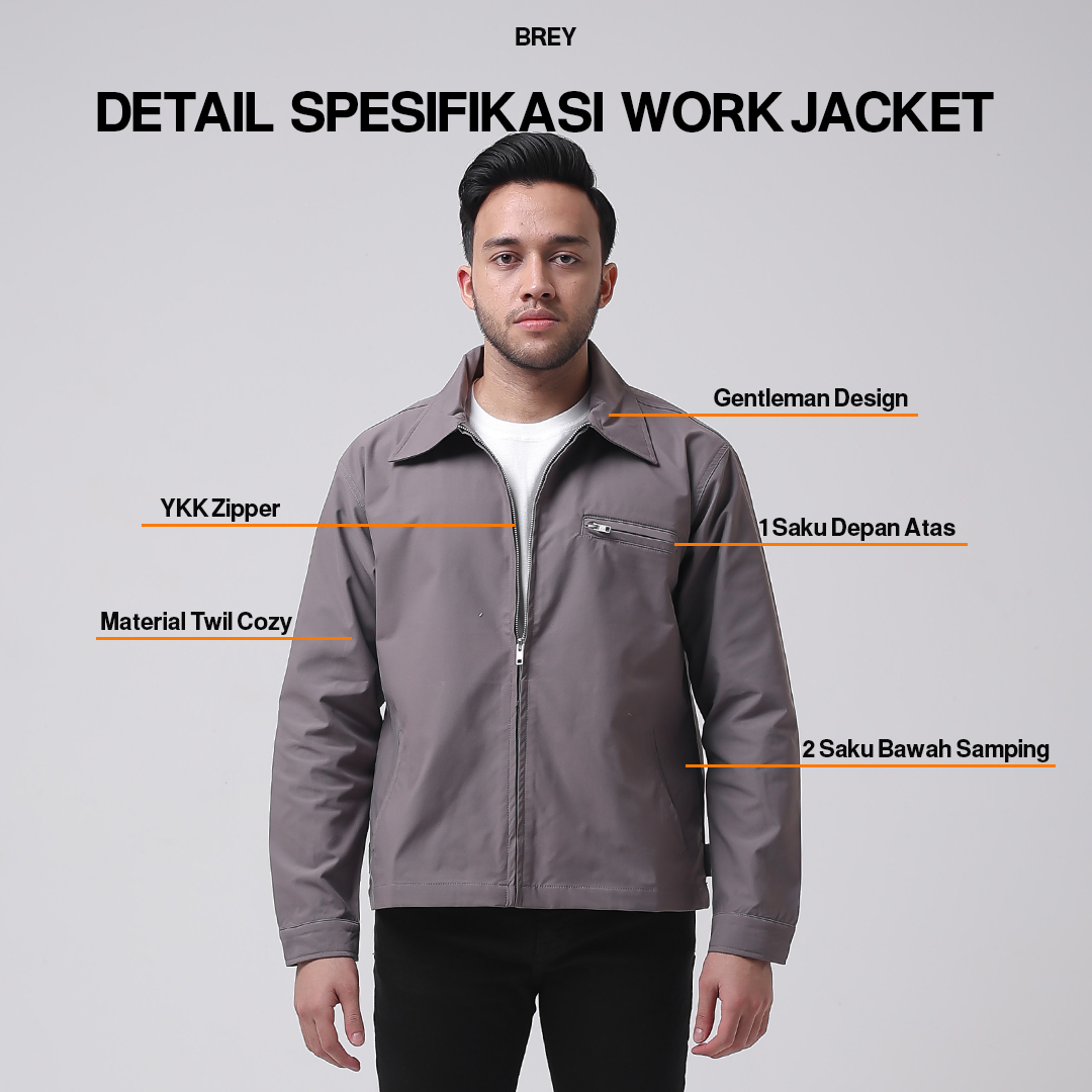Jual BREY Jaket Pria Work Jacket Basic Trucker | Shopee Indonesia