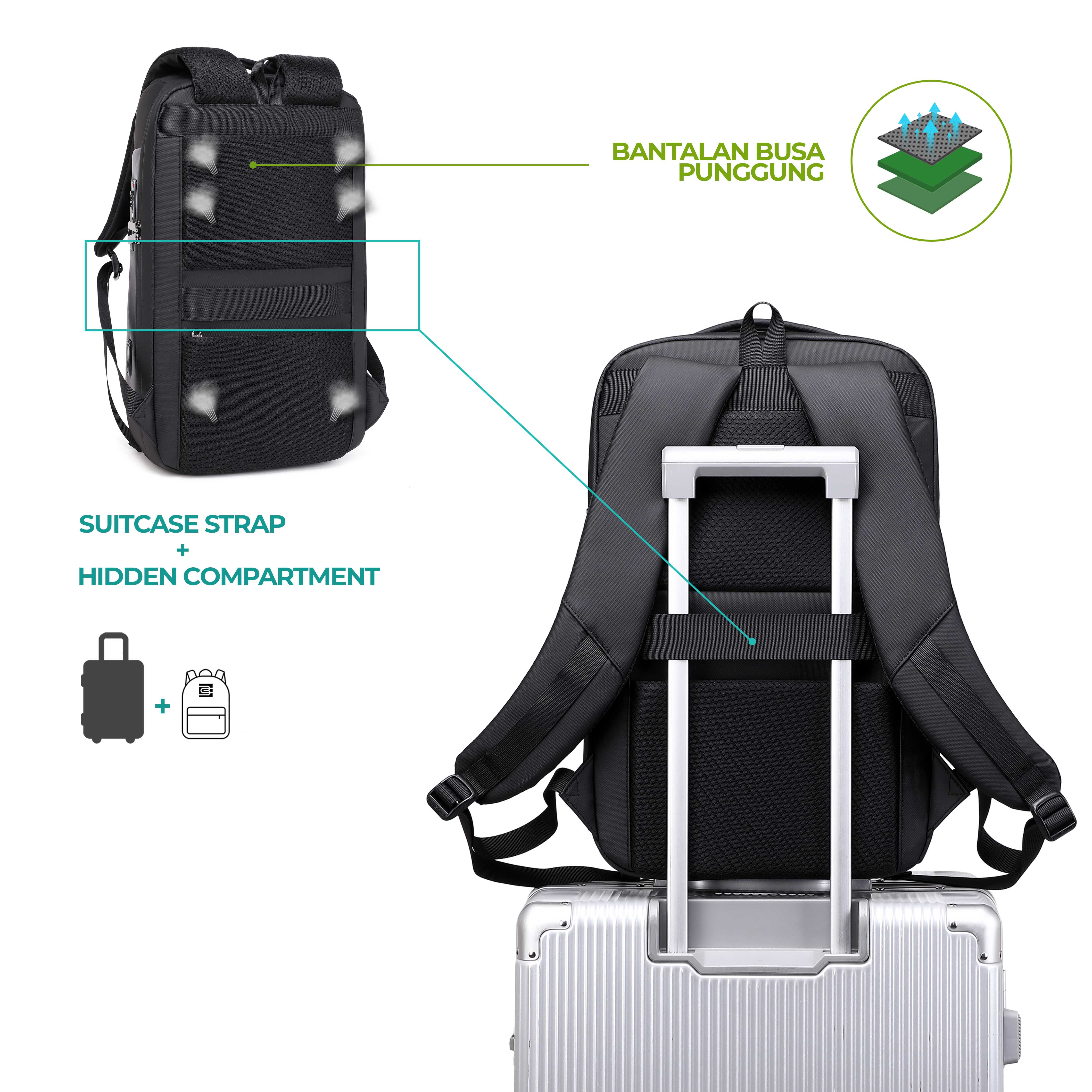 Jual Bruno Cavalli Enwrap 18589 Lock Combination Tas Ransel Laptop ...
