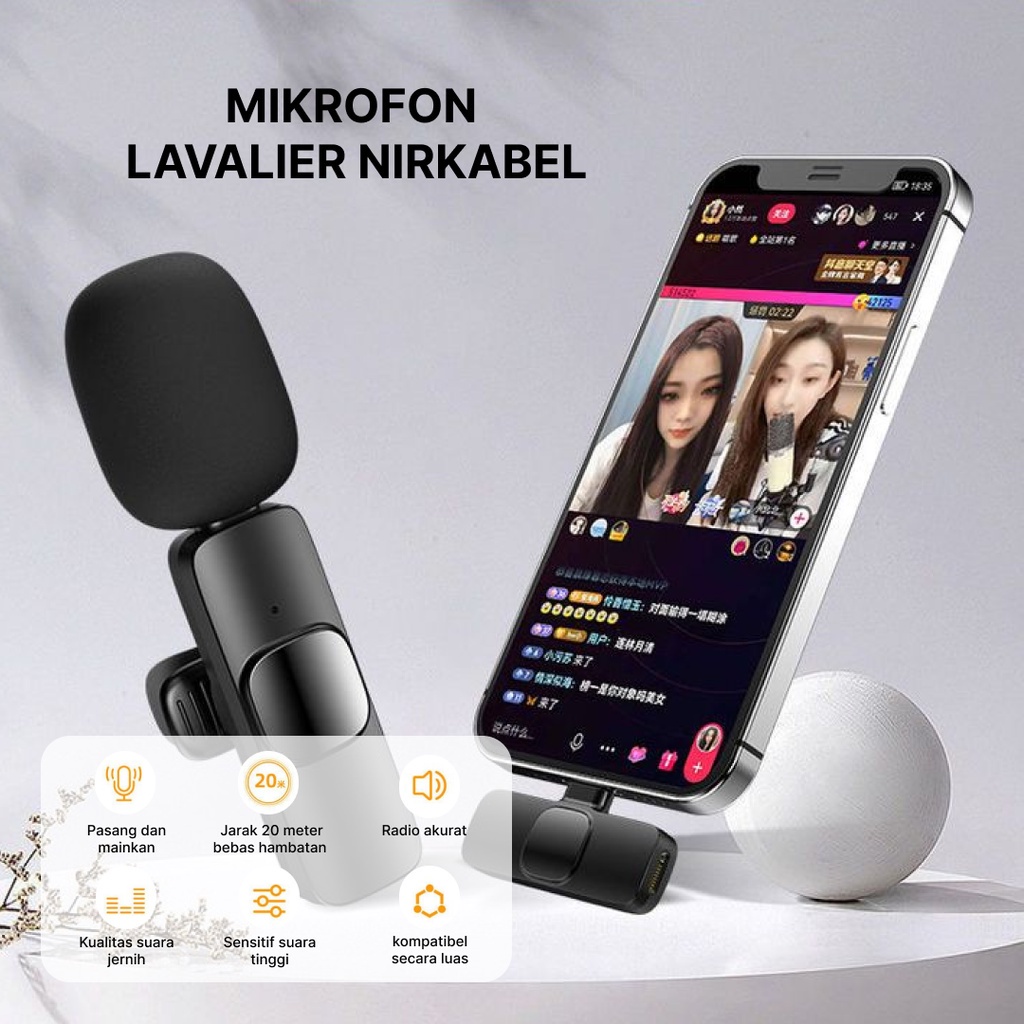 Jual NETPAC K8 Mic Wireless Clip on Microphone Bluetooth Noise ...