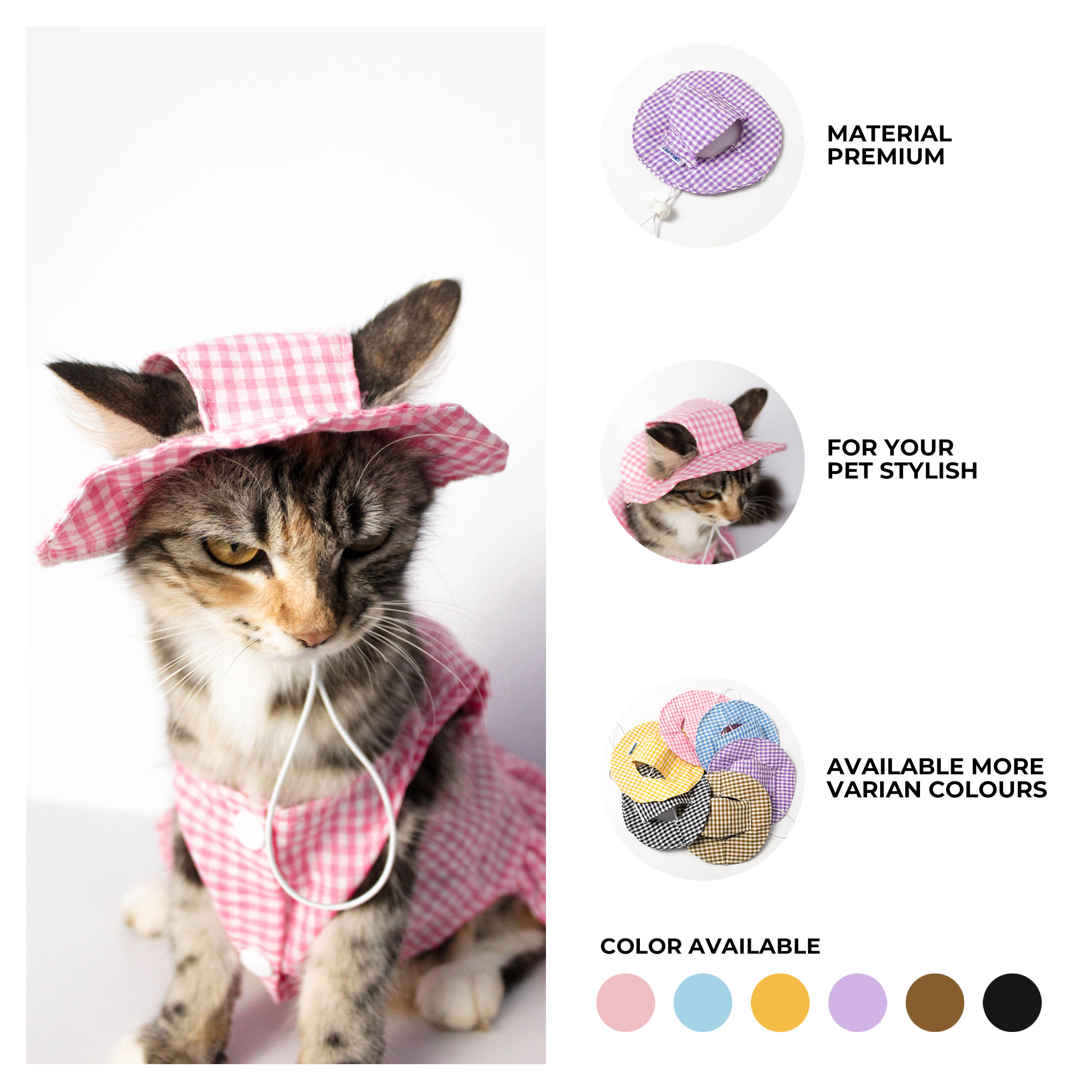 Jual Topi Kucing dan Anjing Lucu Aksesoris Hewan - Bukipet Vichy Hat ...