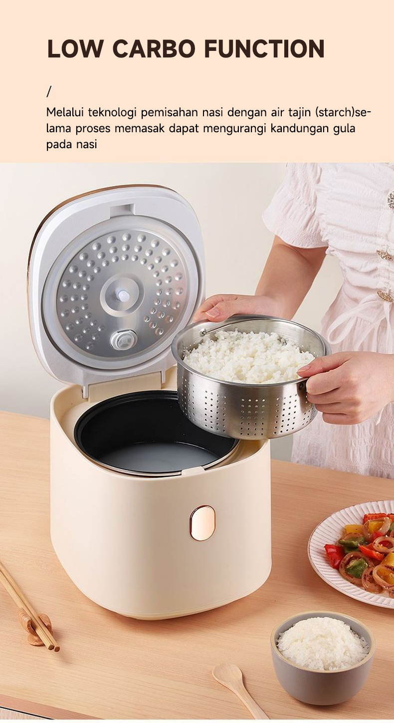 Jual MAIMEITE Rice Cooker Low Carbo Low Sugar Ceramic Coated Teflon ...