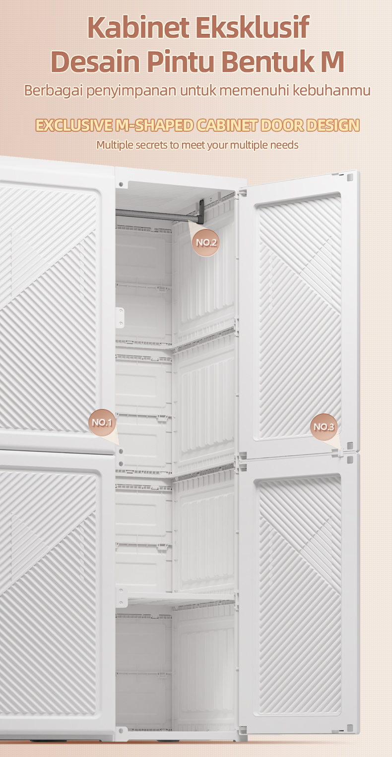 Jual ANTBOX Lemari Pakaian Putih 9 Box 1 Gantungan 540L Wardrobe Lemari ...