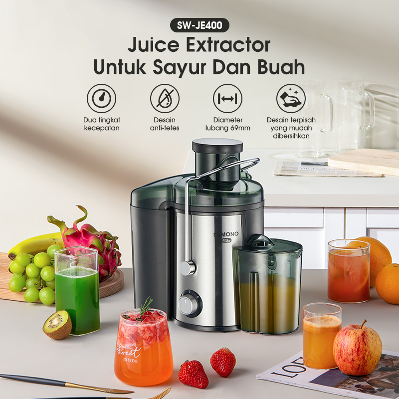 Jual SAMONO Slow Juicer 400W Pembuat Jus Buah Sayur Body Stainless ...
