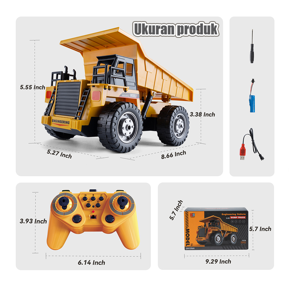 Jual Tatajoy RC Dump Truck 1:20 2.4Ghz Truk Remote Control Besar ...