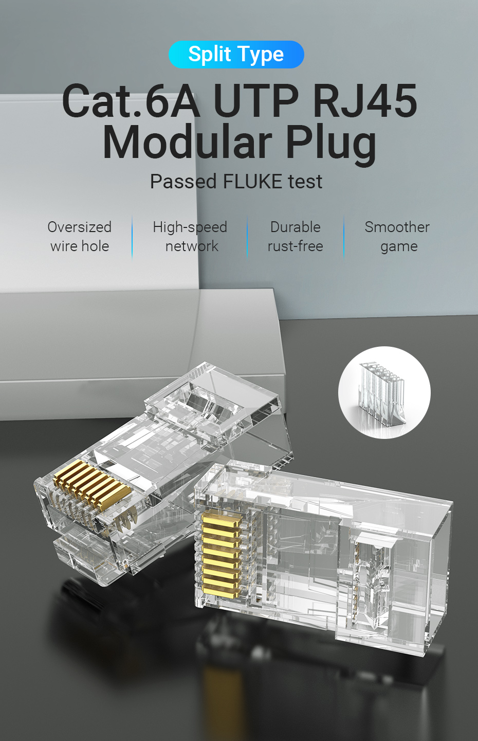 Jual VENTION - Kepala Kabel LAN RJ45 Cat6 Cat6A UTP FTP Modular Plug ...