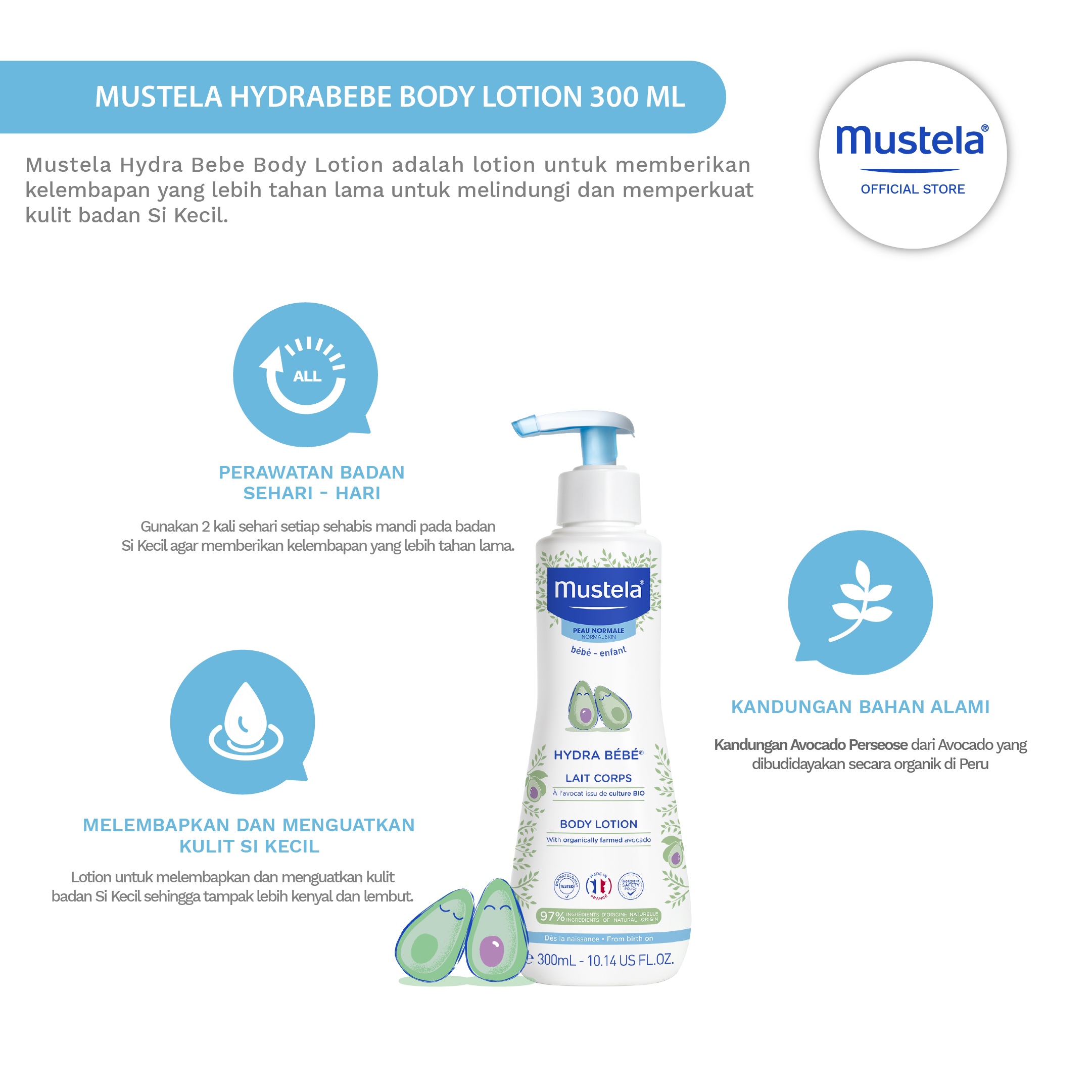 Jual Mustela Hydrabebe Body lotion 300 ml Lotion Bayi Shopee