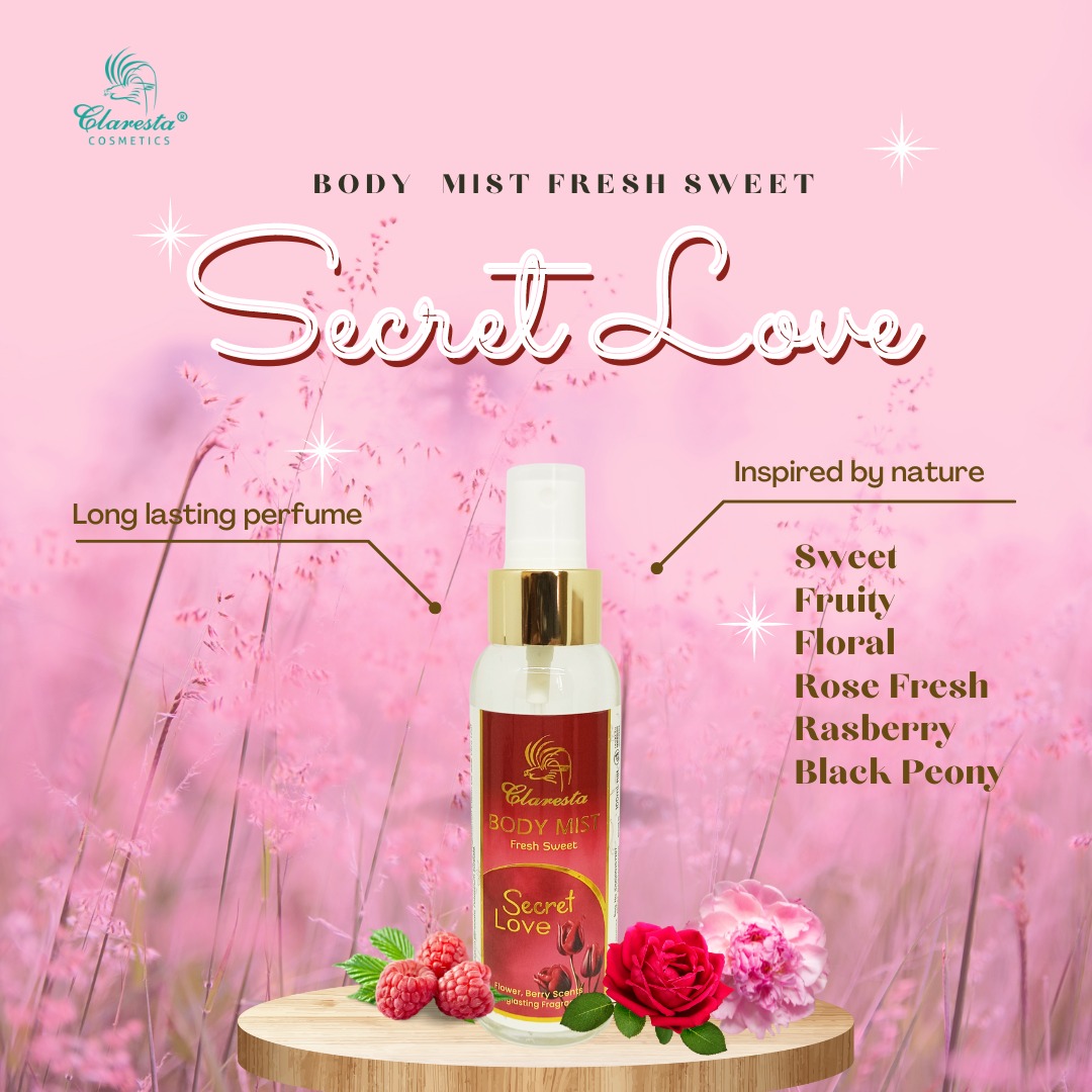 Claresta Body Mist Secret Love Fresh Parfume 100ML