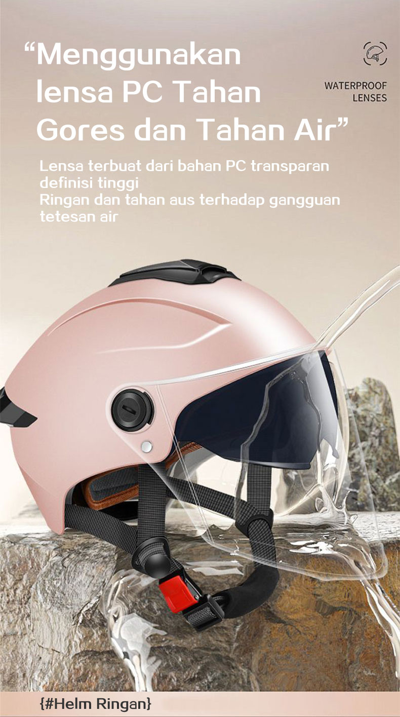 Jual Helm Half Face ABS Putih/Kuat dan kokoh motor helm/Sepeda skuter ...