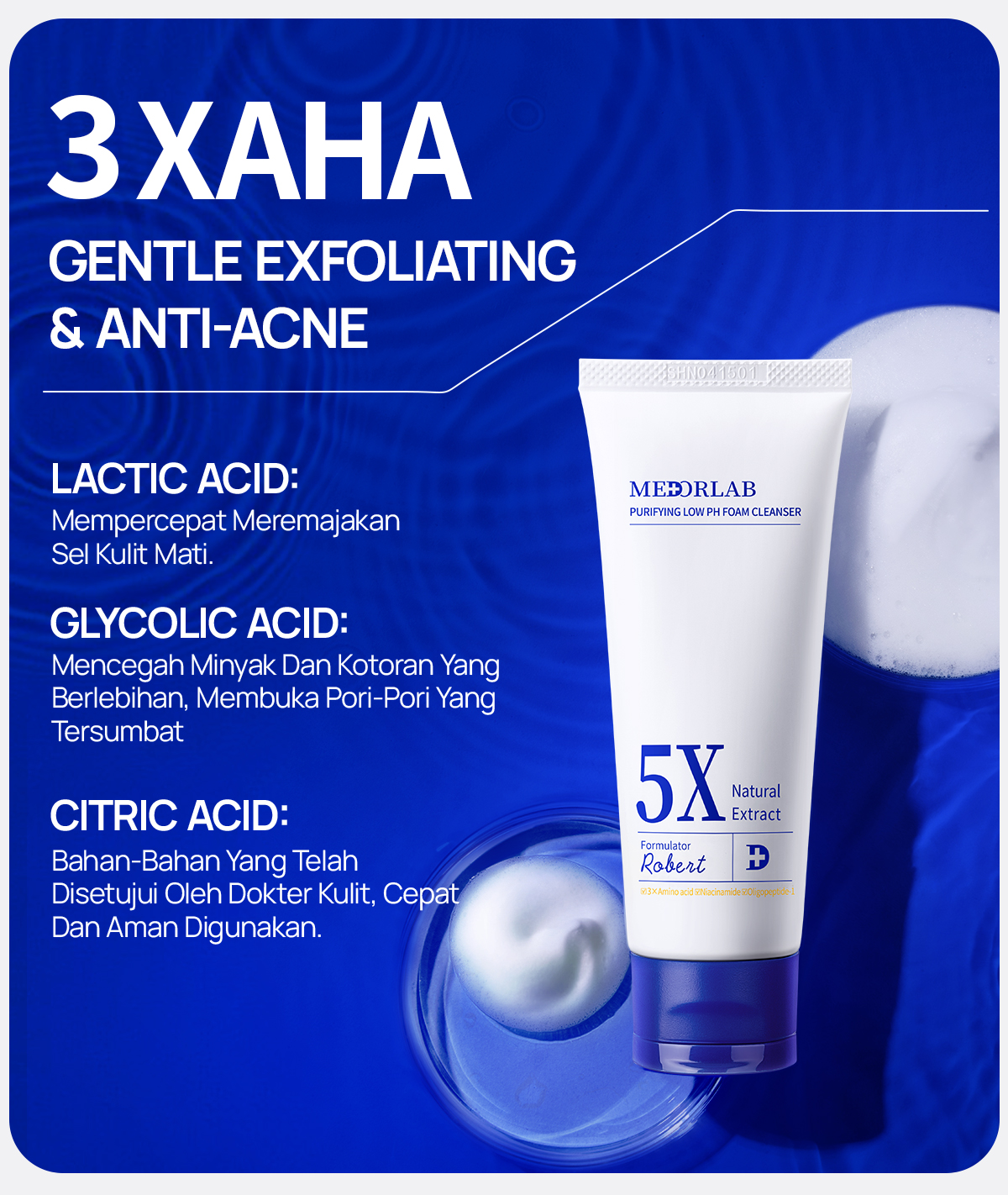 Jual MEDORLAB Low pH Foam Cleanser 3XAHA/3X AMINO ACID/Niacinamide ...