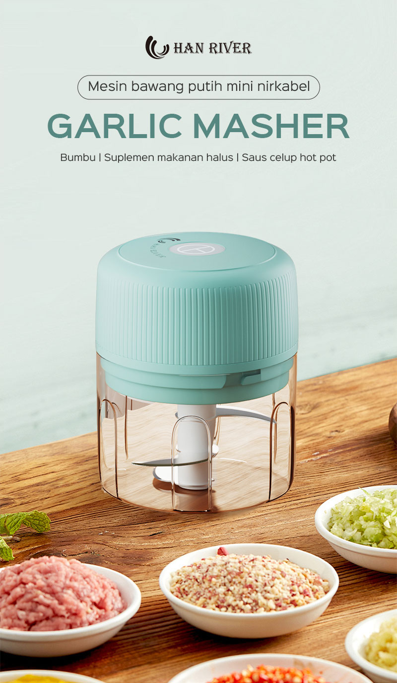 Jual HAN RIVER Chopper Mini Portable 250ml Chopper Bawang Putih 30W ...
