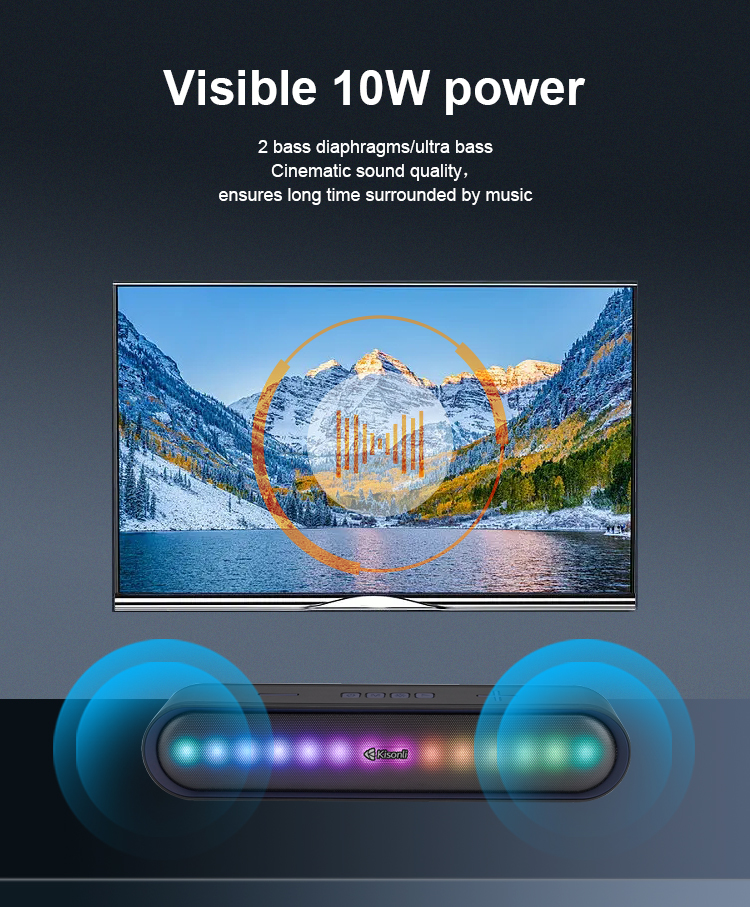 Jual KISONLI Speaker Bluetooth Soundbar Wireless LED915 Long Strip RGB ...
