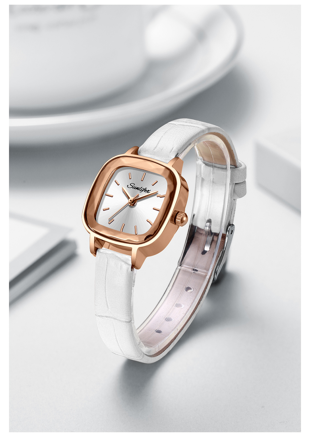 Jual Sunlifex Jam Tangan Wanita Kecil 8003 Jam Original Square Dial ...