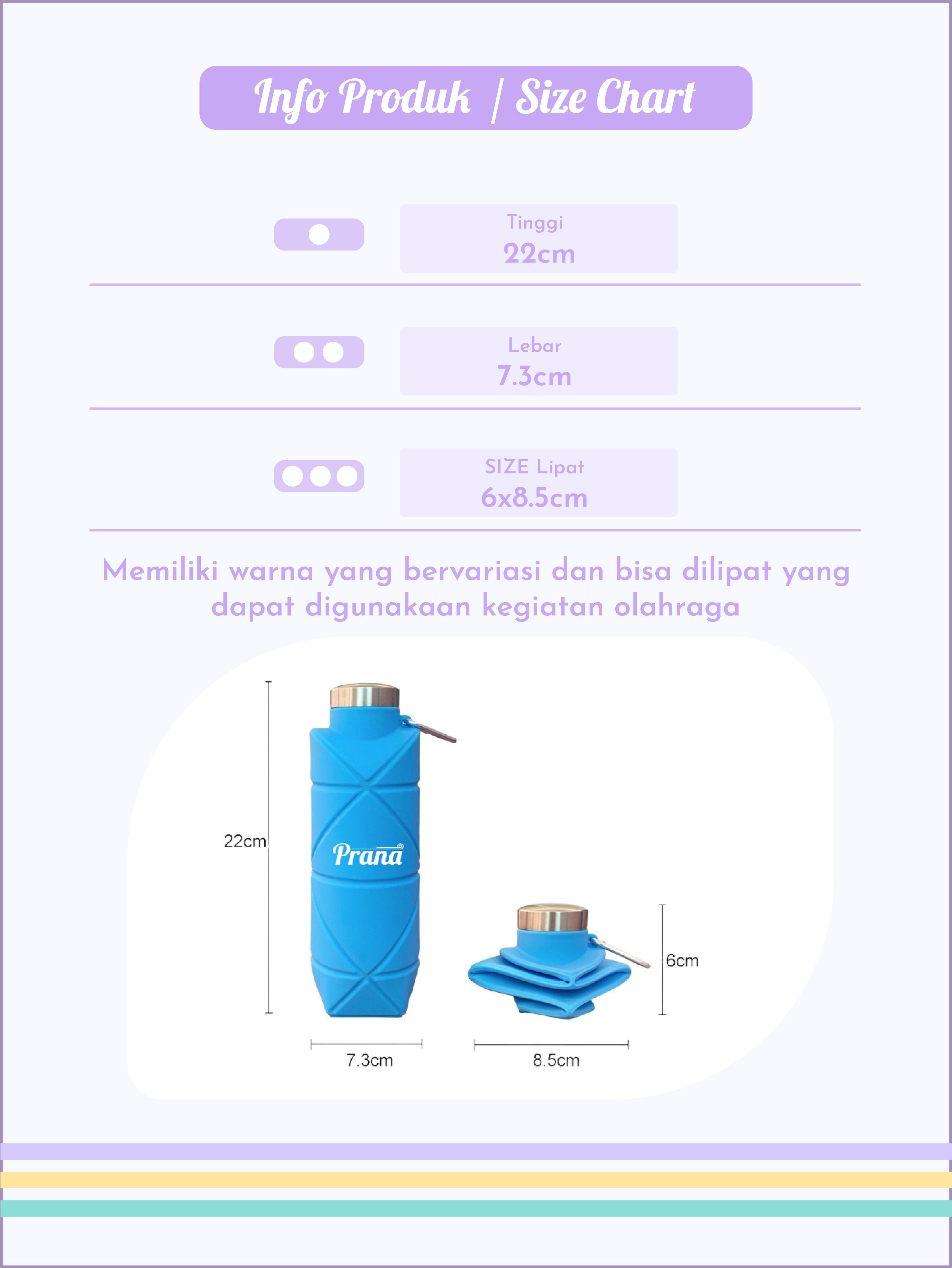 Jual PRANA Origami Bottle Botol Minum Lipat Silicone Botol Minum Sport ...
