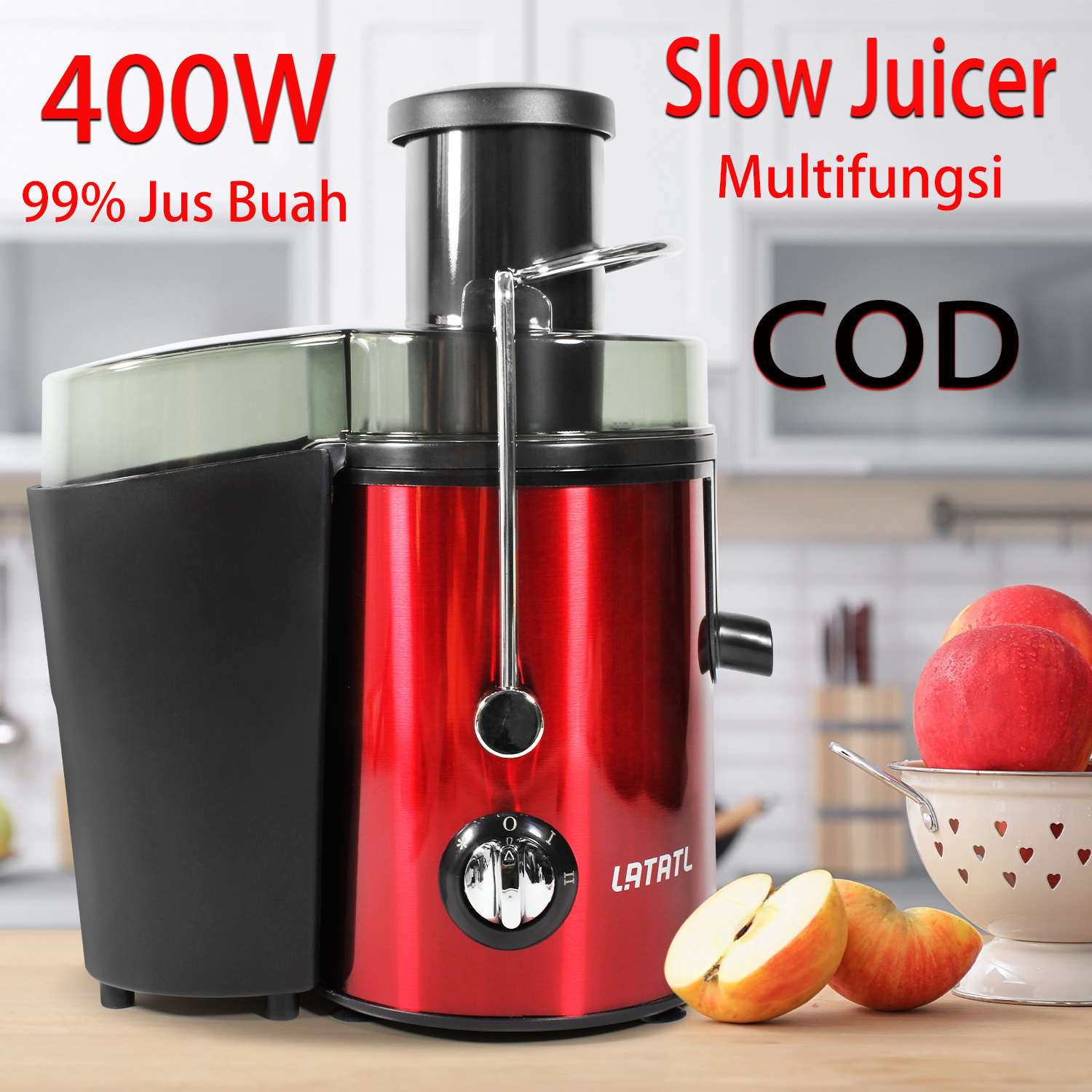 Jual LATATL Slow Juicer Multifungsi 99% Fresh Fruit Juice Pengekstrak