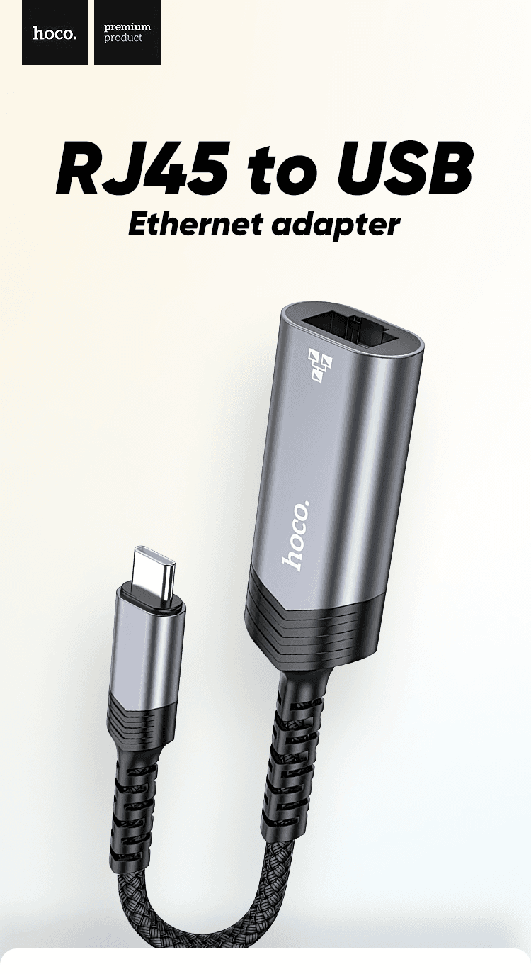 Jual Hoco Konverter kartu jaringan kabel USB/ Type-C to Ethernet RJ45 ...