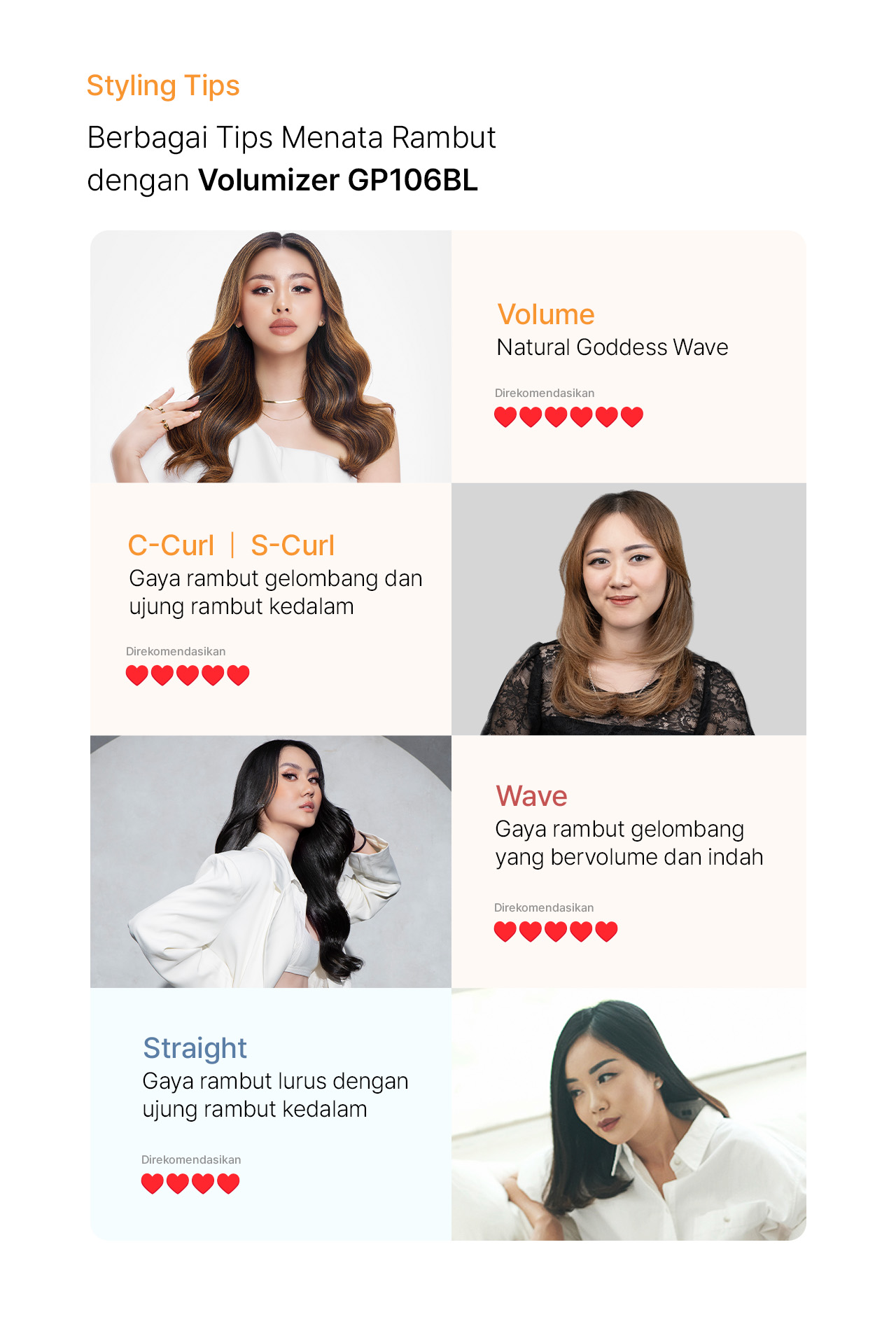 Jual Glampalm Catokan Pelurus Rambut Crescent Volumizer GP106BL ...