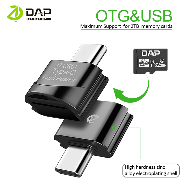 Jual DAP D-CR01 Card Reader Type C to TF Transmission Speed 480Mbps ...