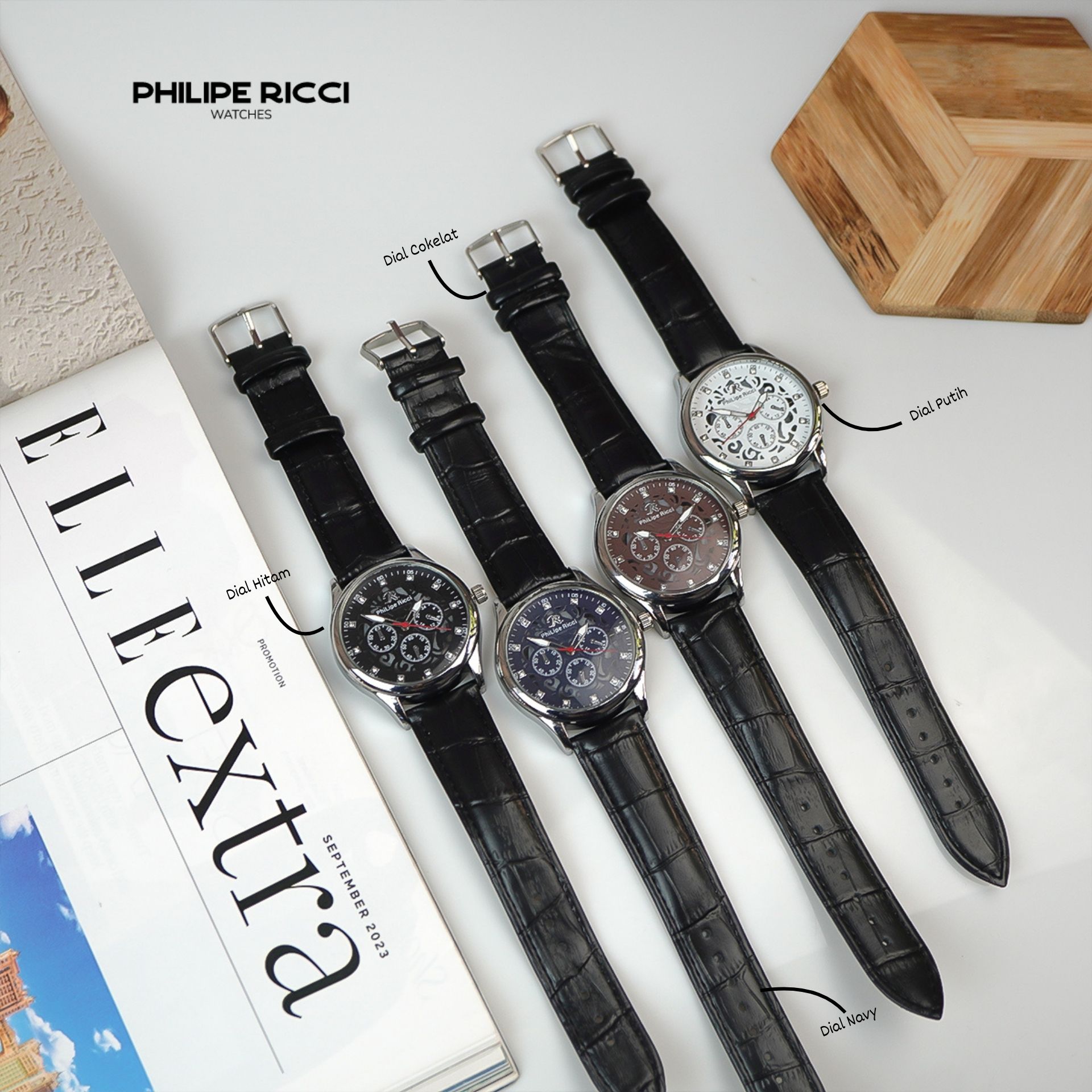 Jual PhiLipe Ricci Jam Tangan Pria Kulit Cowok Terbaru Dial Bulat Model ...